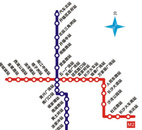 地铁2号线19个站点一览表 