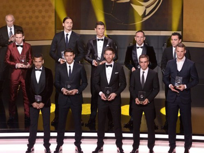 2013年度FIFA最佳阵容 梅西C罗伊布组超级锋