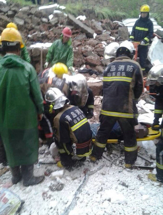 山东省再生能源公司黄岛生产加工点墙体倒塌18人遇难
