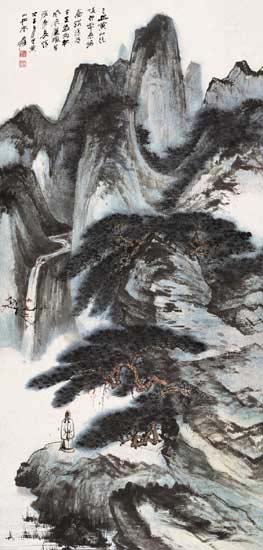 张大千三到黄山尘蜡苔痕梦里情
