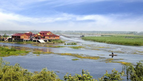盐城:九龙口风景区 荷港观鱼绿波泛舟