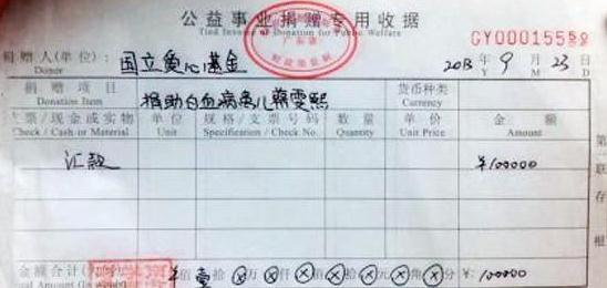 张国立邓婕捐10万助力白血病女童(图)