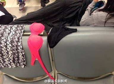 泰媒：有中国女游客在机场座椅晾晒内衣(图)