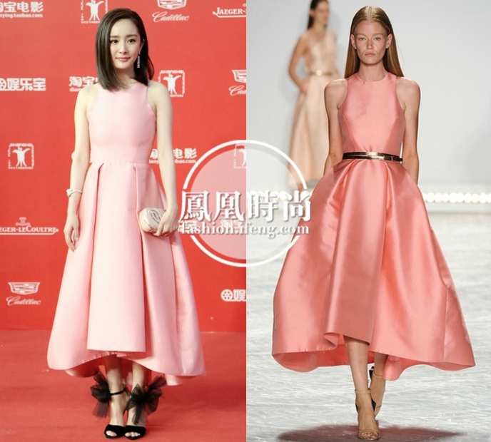 杨幂身穿monique lhuillier礼服
