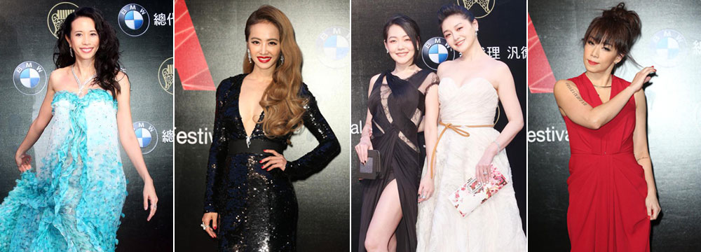 26届台湾金曲奖红毯：蔡依林性感开胸 大小S合体