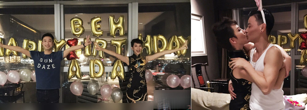 娘娘好幸福！蔡少芬庆42岁生日与老公张晋激吻 获男友人陪伴