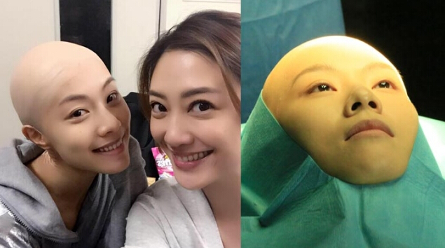 邓丽欣满意自己光头造型:很好看!很帅!(图)