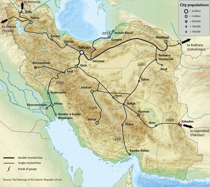 中国或将修建铁路连接伊朗(图)