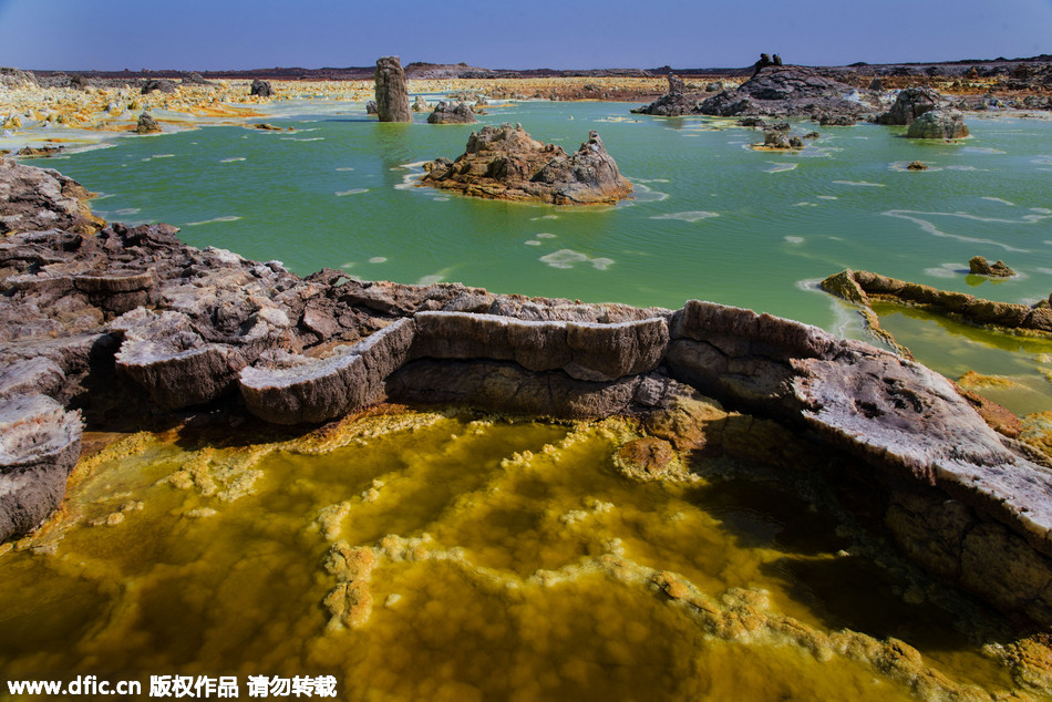 埃塞俄比亚达洛尔火山地貌奇观 色彩缤纷若外星球