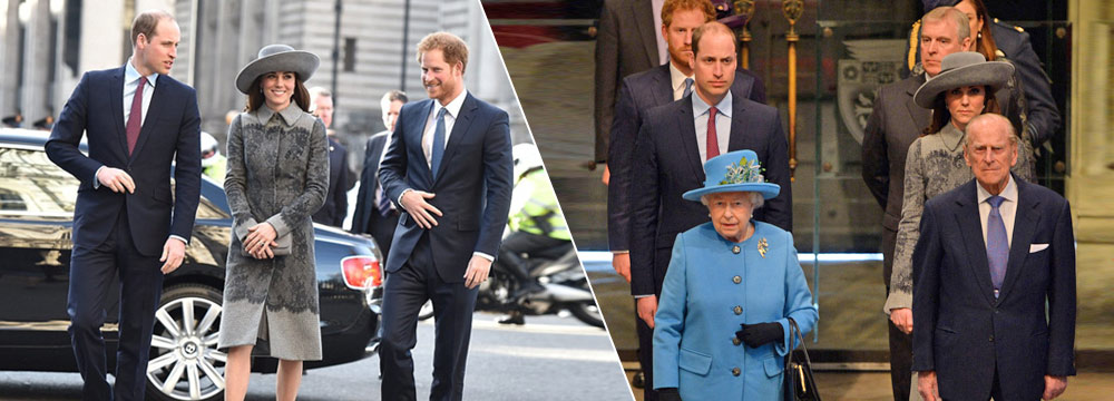 全家亮相！凯特王妃气质优雅 威廉哈里并肩行 
