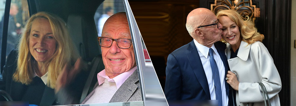 默多克和第四任妻子新婚“满月” 摇车窗大方晒幸福
