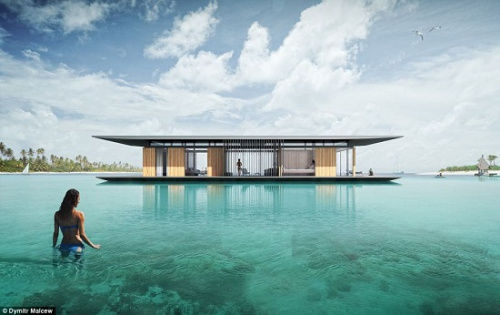 新加坡一名建筑师设计了一款漂流屋，可让人享受“人在水中央”的恬静。