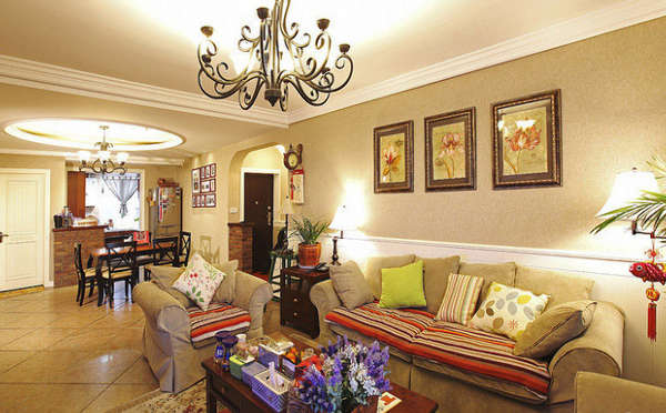 125平米美式三居房+温馨时尚的装修样板间