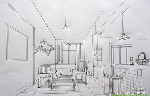 简素描手绘笔画线稿室内设计素材dwg图片