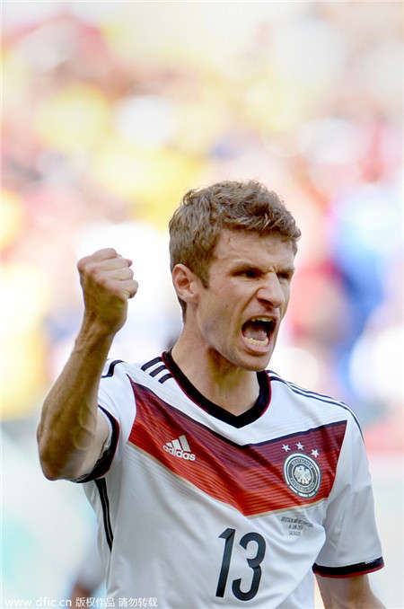 世界杯德国4-0葡萄牙:穆勒帽子戏法 怒吼卖萌表情8连拍_广州频道_凤凰网