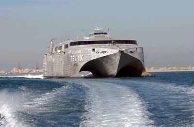 美国海军接收首艘联合高速运输船先锋号