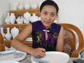 李岩来海瓷艺术研究院进行海瓷艺术创作