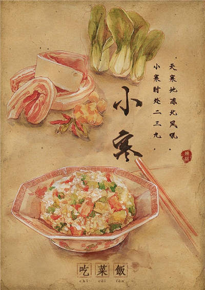 江南大学才女手绘24节气美食图挑逗味蕾 画