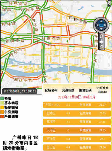 广州实时发布交通拥堵指数 记者体验各种堵|
