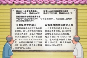 湖南职工养老保险缴费基数暂定高档3775元\/月