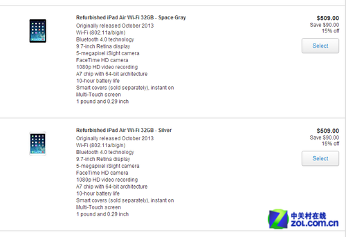 32GB官翻版iPad Air价格比新机便宜15%