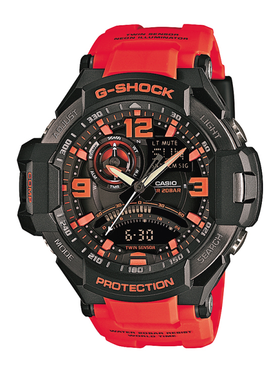 卡西欧G-SHOCK近日推出新款航空系列腕表GA-1000,以航空概念为设计灵感,满足极限环境下的功能操作要求。GA-1000系列延续航空系列标志性的立体大表盘与超大数字刻度的易辨识性设计,整体表盘外观采用飞机仪表盘设计。该系列是首次结合罗盘功能的航空系列表款,在任何模式中按下9点方向的罗盘按键即能立即进入指南针功能,而按下8点方向的模式按钮后即可回到原本所处的模式。
