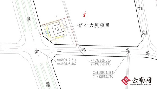 网帖中提到的“新楼”，即信合大厦建设规划图 （弥勒市新闻办供图）