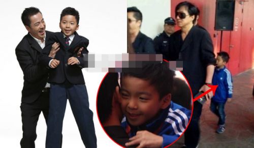 近几年常常跟着老爸现身各种大牌云集的活动中，小家伙一点也不怯场。