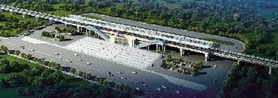 　　宋城路站建筑初步设计效果图
