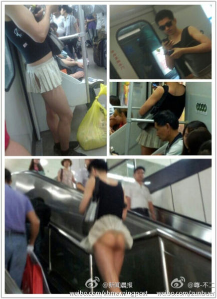 短裙哥惊艳魔都地铁（图片来源网络）