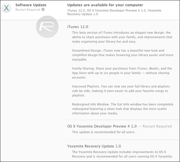 Mac App Store更新界面（图片来自redmondpie.com）