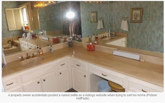 　　男子网站上张贴卖房广告，不慎曝光自己的全裸照。