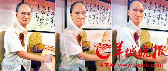 　站着一字马还能唱六句霸腔的陈少棠演示“豹眼”“狮眼”“虎眼”