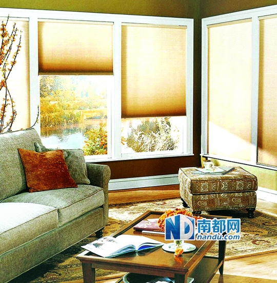 内遮阳，蜂巢帘。