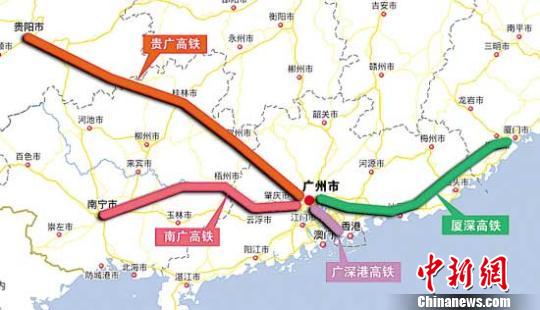 贵广南广铁路示意图　资料图　摄