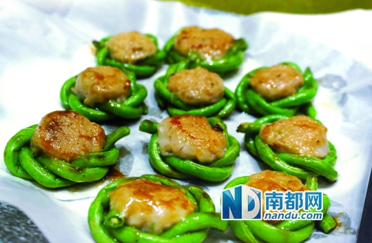 顺德酿豆角。