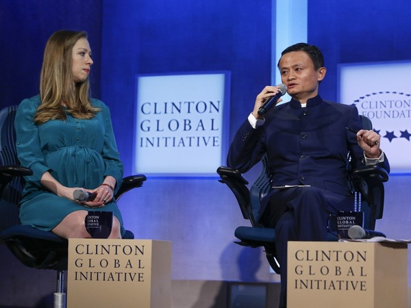 克林顿希拉里之女切尔西采访马云畅谈上市感想