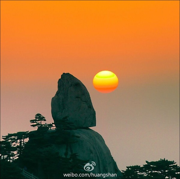 微观"十一"黄金周:黄山日出日落景观气壮山河