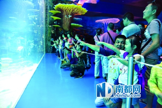 “村长”和女儿畅游珠海长隆海洋王国。