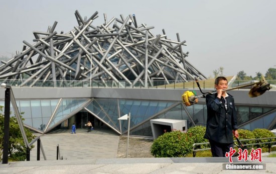 这座耗资近2亿元人民币的公共建筑"合肥美术馆"开建于2009年,两易其名