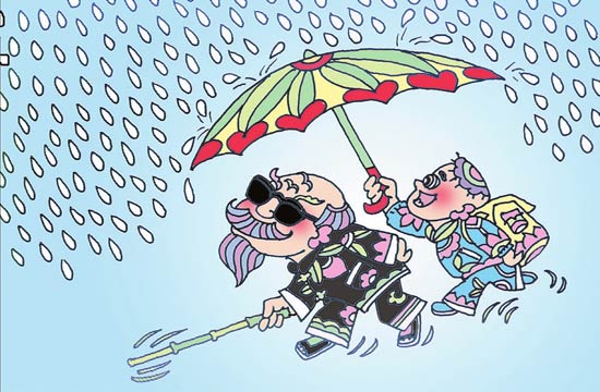 雨停了？ 邱县 王爱卿 绘（铜奖）