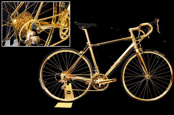 英国现黄金自行车 售价25万英镑(图)|黄金|自行车