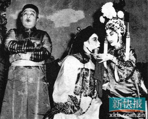■粤剧《万世流芳张玉乔》,从左至右为梁醒波、陈锦棠、芳艳芬。