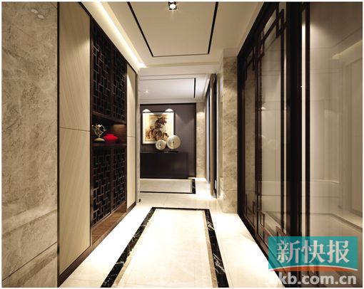 ■过厅以窗格凸显中式品味