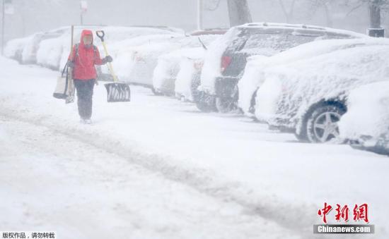 芝加哥遇罕见暴雪 连续36小时积雪逾50厘米(图