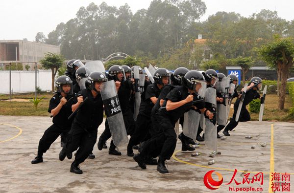 儋州特警演练现场
