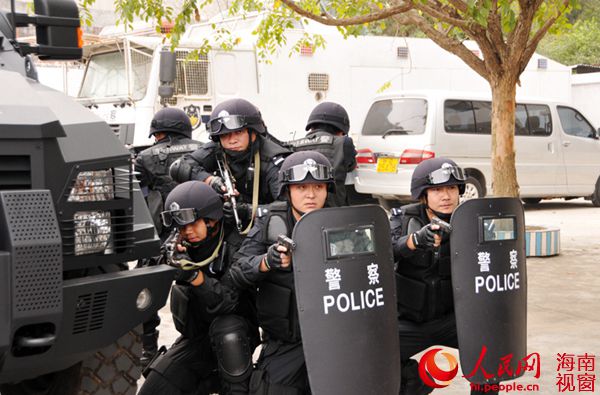 儋州特警演练现场