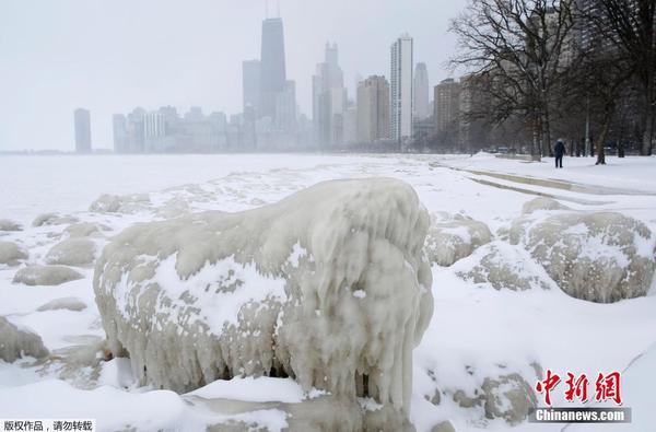 美国芝加哥极寒天气持续 或迎史上最冷2月