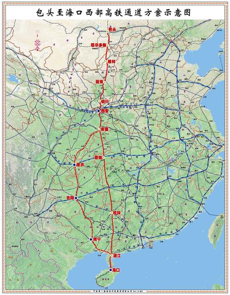包海高铁走向图(资料图片)