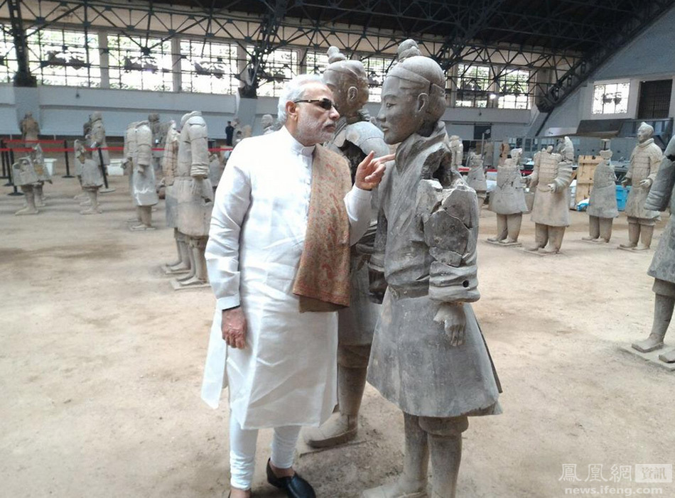 莫迪在中国访问照片